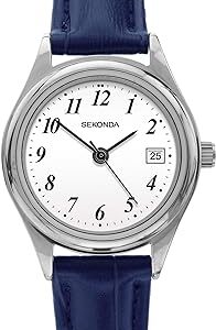 Sekonda Robinson 25mm Women’s Analogue Classic Quartz Watch Date Display with Leather Strap 30M Water Resistant