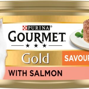 Gourmet Gold Tinned Cat Food Savoury Cake Salmon 85g, Pack of 12