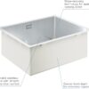 GROHE K700 - Stainless Steel Kitchen Sink with Overflow (Undermount, Top Mount or Flush Mount, 1 Bowl 50x40x20 cm, Thickness 1 mm, Waste Kit, Basket Strainer Waste, Mounting Set), 55x45 cm, 31574SD1
