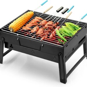 Uten Charcoal Barbecues, Barbecue Grill, BBQ Grill, Portable Folding Charcoal Barbecue Grill, Stainless Steel Charcoal BBQ for Outdoor Cooking Camping Hiking Picnics