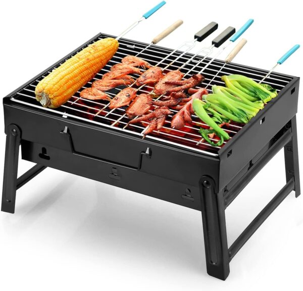 Uten Charcoal Barbecues, Barbecue Grill, BBQ Grill, Portable Folding Charcoal Barbecue Grill, Stainless Steel Charcoal BBQ for Outdoor Cooking Camping Hiking Picnics