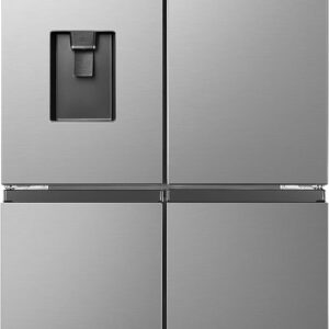 Hisense RQ560N4WCF Freestanding American Fridge Freezer Cross Door, No Frost, 454 liters, Stainless Steel - F Rated, Noise level: 41 decibels [Energy Class F]