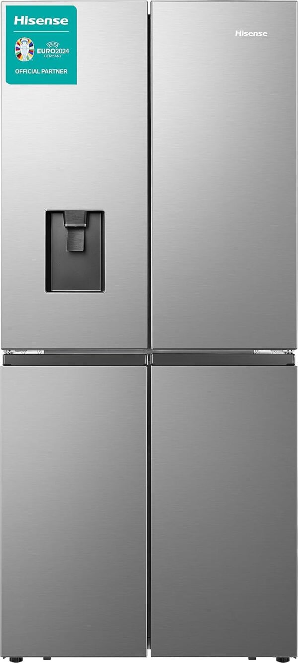 Hisense RQ560N4WCF Freestanding American Fridge Freezer Cross Door, No Frost, 454 liters, Stainless Steel - F Rated, Noise level: 41 decibels [Energy Class F]
