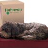 FurHaven Pet Bed for Dogs and Cats - Quilted Sofa-Style Cooling Gel Foam Dog Bed, Removable Machine Washable Cover - Wine Red, Medium
