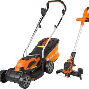 Yard Force 40V 32cm Cordless Lawnmower Plus Cordless Grass Trimmer with Extra Battery