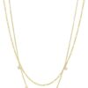 PAVOI 14K Gold Plated Cubic Zirconia Chain Necklace for Women