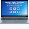 Lenovo IdeaPad 1 Laptop | 15 inch Full-HD (1080p) Display | Intel Celeron N4020 | 4 GB RAM | 128 GB SSD | Windows 11 Home S | Cloud Grey | Microsoft 365 Personal