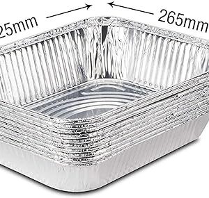 Large Disposable Aluminium Foil Trays Containers for Baking Roasting Broiling Cooking Food Storage & More Gastronorm Half Size Pans 32 x 26 cm Pack of 10
