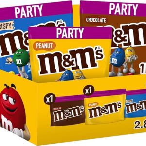 M&M's Variety Chocolate Party Bulk Box, Chocolate Gift, (Chocolate, Peanut and Crispy), 2.85kg