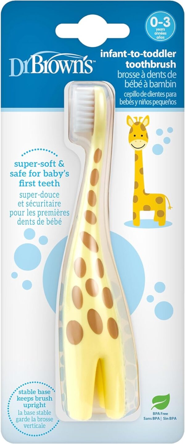 Dr. Brown’s Infant-to-Toddler Training Toothbrush, Giraffe, 0-3 years