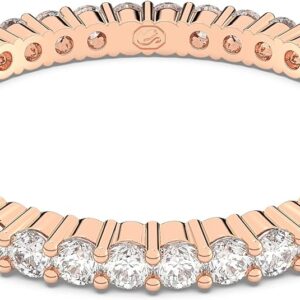 Swarovski Vittore ring, Round cut, White, Rose gold-tone plated