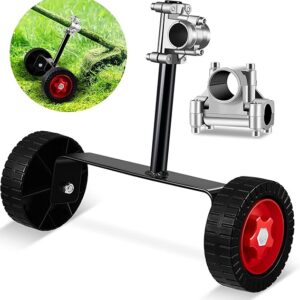 Fabbay Adjustable Support Wheels Auxiliary Wheels 26mm(1 Inch) and 28mm(1.1inch) Weed Trimmer Wheel Walk Behind String Trimmer for Weed Trimmer Grass Cutter Gas String Trimmer (Black)
