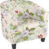 SearchI Dining Chair Cover for Armchair,Stretch Tub Chair Removable Washable Sofa Cover Furniture Protector Couch Club Chair Slipcover with Arms for Bar Counter Living Room Reception,Flower