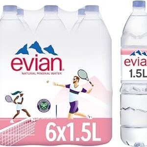 Evian Still Natural Mineral Water, 1.5 L (Pack of 6)