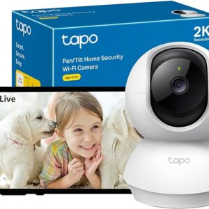 Tapo Wifi Camera, 2K 3MP Pet Camera Indoor Camera for Security, Wireless 360° for Baby Monitor, CCTV, Smart Motion Detection & Tracking, Night Vision, Works with Alexa & Google Home(Tapo C210)