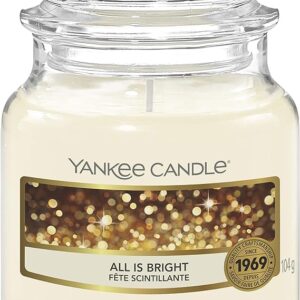 Yankee Candle Scented Candle | All is Bright Small Jar Candle | Burn Time: Up to 30 Hours