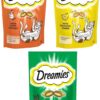 Dreamies Cat Treats Bundle of Tasty Snacks with Scrumptious Chicken, Cheese & Catnip Flavours | Cat Biscuits | Cat Treats for Indoor | Kitten Treats | No Artificial Colours | 60g