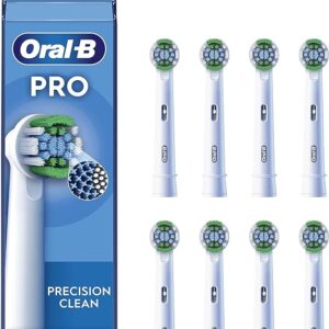 Oral-B Pro Precision Clean Electric Toothbrush Head, X-Shape And Angled Bristles for Deeper Plaque Removal, Pack of 8 Toothbrush Heads, White