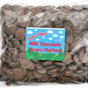 Ellies Jellies- Chocolate Drops -1kg Bag-Tamper Proof Bag, Chocolate Flavor-Miniature Size