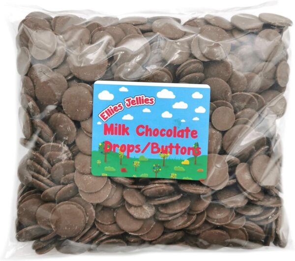 Ellies Jellies- Chocolate Drops -1kg Bag-Tamper Proof Bag, Chocolate Flavor-Miniature Size