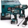 Makita DLX2145TJ 18V Li-ion LXT 2 Piece Combo Kit comprising DHP458Z and DTD152Z complete with 2 x 5.0 Ah Li-ion Batteries and Charger supplied in a Makpac Case