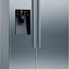 Bosch Home & Kitchen Appliances Bosch Serie 6 KAI93VIFPG Freestanding American Fridge Freezer with NoFrost, Ice & Water Dispenser, XXL Capacity, LED Lights, Stainless Steel [Energy Class F]