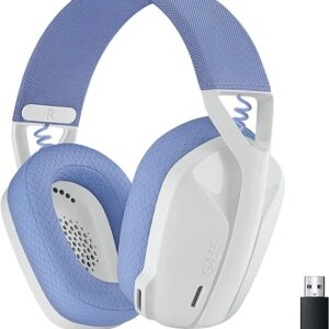 Logitech G435 LIGHTSPEED & Bluetooth Wireless Gaming Headset - Ultra Lightweight 165g over-ear headphones, built-in mics, 18h battery, compatible with Dolby Atmos, PC, PS4, PS5, Mobile - White