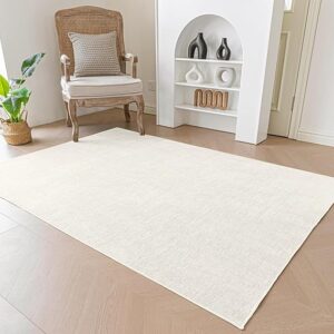 Evitany Modern Rugs for Living Room Washable Rugs Non Slip Area Rugs for Bedroom Soft Short Pile Carpet Beige, 60×120cm