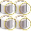 meekoo 100 Pieces Clear Plastic Plates 10.25 Inch Gold Dinner Plates Heavy Duty Clear and Gold Charger Plates for Wedding Parties