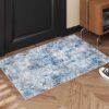 Modern Abstract Small Area Rug - 2x3ft Entryway Rug Non-Slip Machine Washable Thin Lightweight Accent Carpet Dog Door Mat for Office Kitchen Living Room Bedroom - Blue