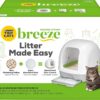 Purina Tidy Cats Hooded Litter Box System, BREEZE Hooded System Starter Kit Litter Box, Litter Pellets & Pads White