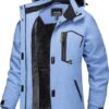 TACVASEN Women's Waterproof Jacket Winter Skiing Outdoor Walking Fleece Coat with Detachable Hood