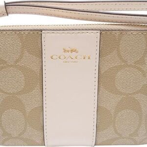 Coach Crossgrain Leather Corner Zip Wristlet